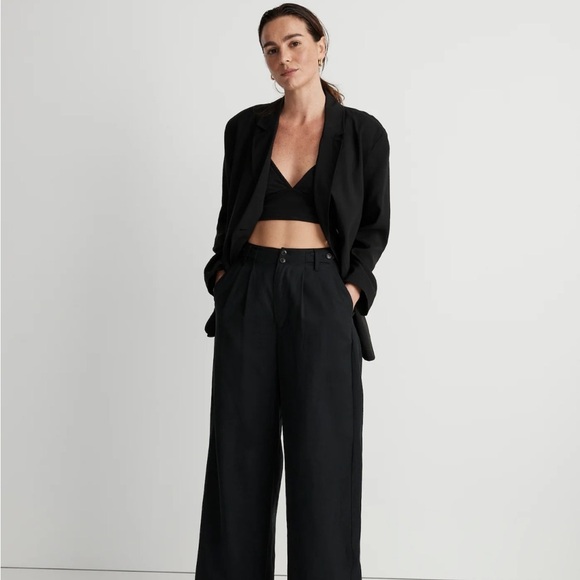 Madewell Womens Black The Relaxed Softdrape Blazer Jacket Size XS - Picture 1 of 10